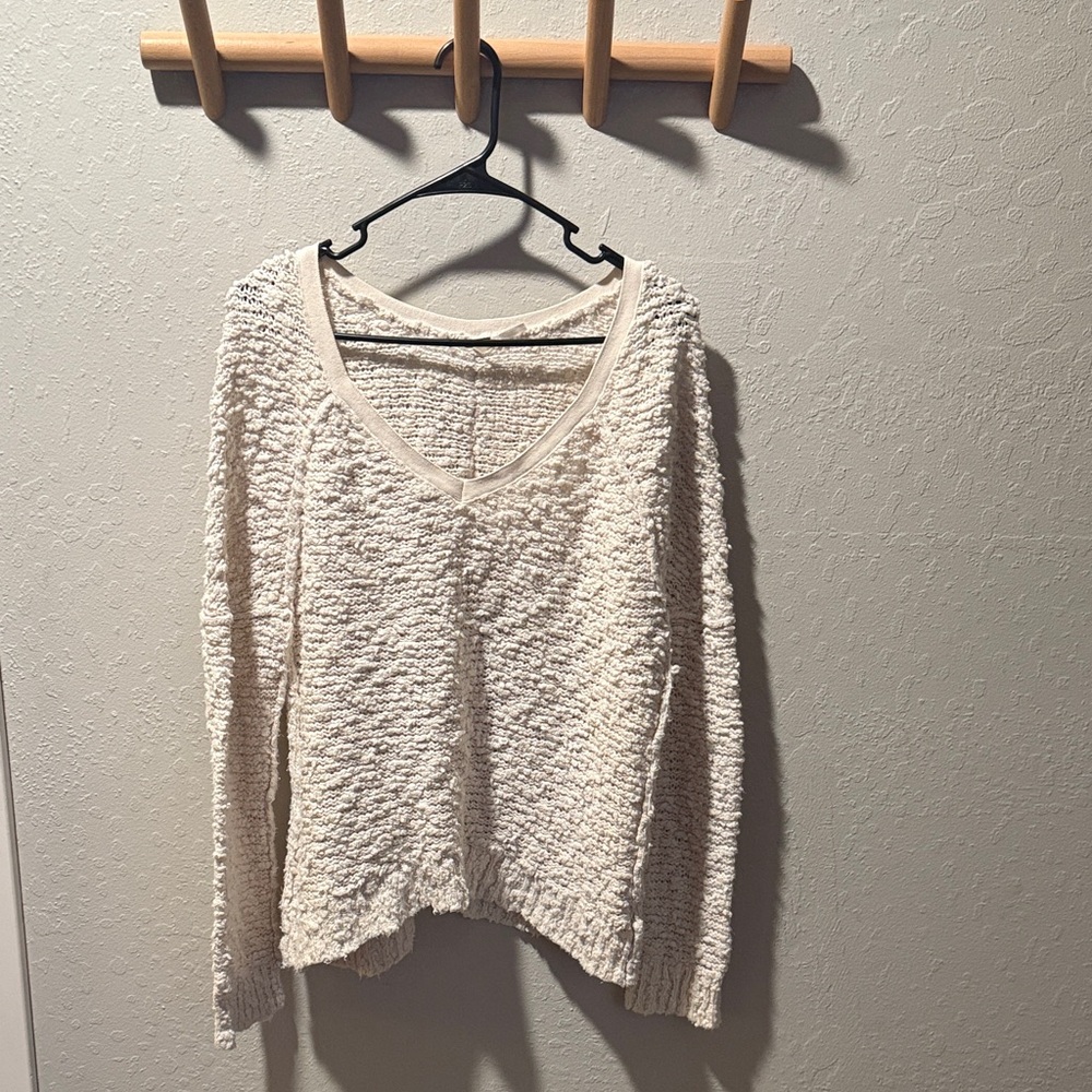 Free People Cream Knit Sweater S